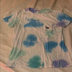 PINK victoria’s secret tie dye tshirt